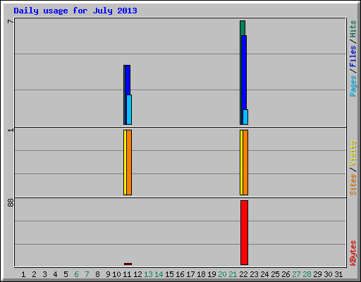 Daily usage for July 2013