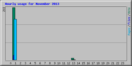 Hourly usage for November 2013