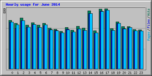 Hourly usage for June 2014