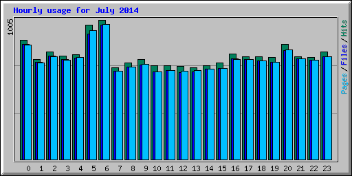 Hourly usage for July 2014